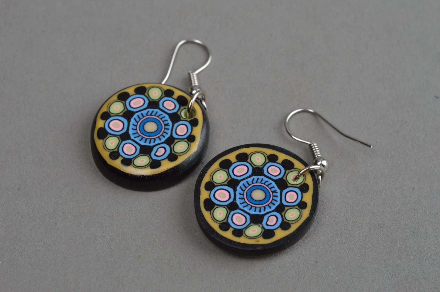 Handmade earrings polymer clay dangling earrings fashion jewelry gifts for her photo 2