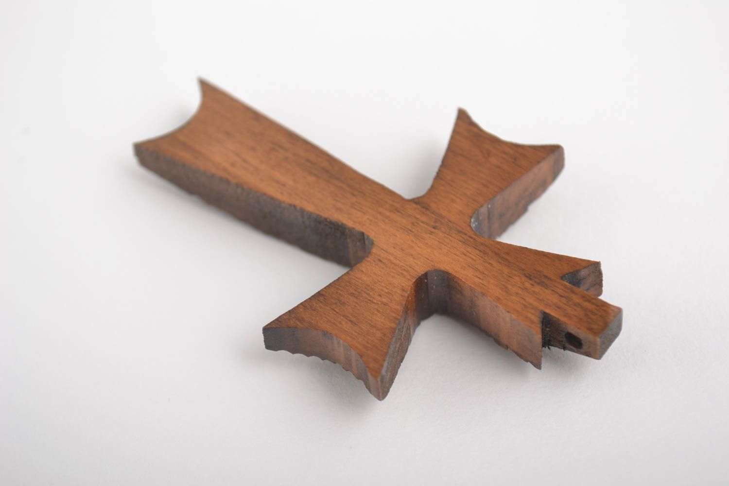 Croix pectorale fait main Pendentif en bois Bijou religieux homme design photo 2
