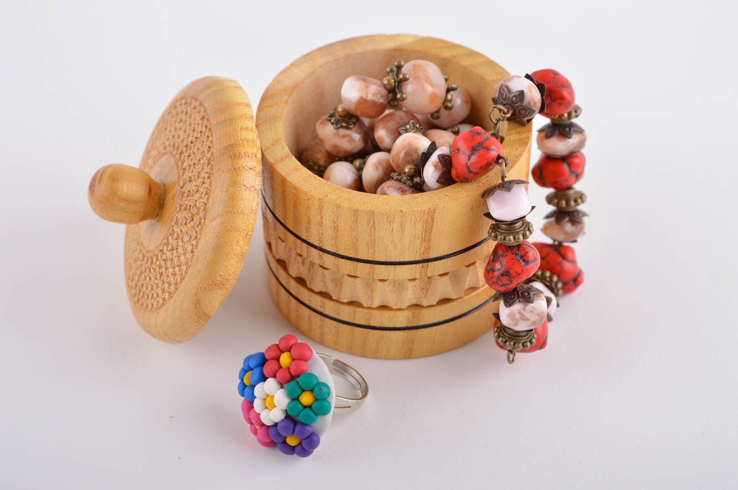 Caja decorativa hecha a mano cofre de madera para joyas regalo original foto 1