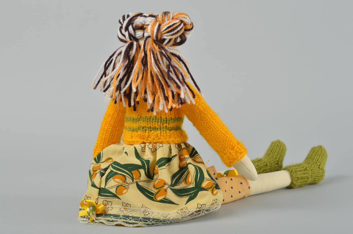 Handmade Haus Dekoration Stoff Puppe Geschenk für Freundin originell in Gelb foto 4