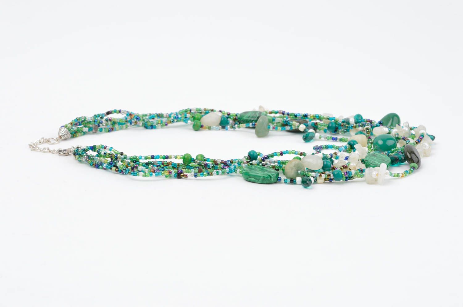 Stilvolle grüne Damen Halskette Halsschmuck für Damen handmade Schmuck Collier foto 2