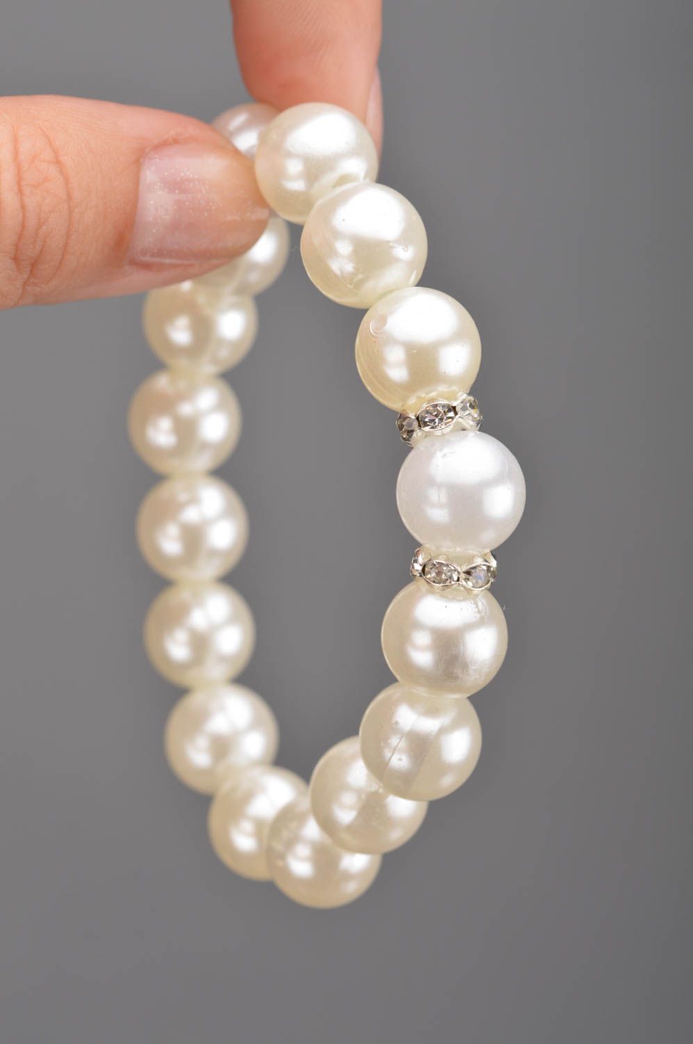 Bracelet en perles d'imitation fait main bel accessoire de créateur bijou photo 2