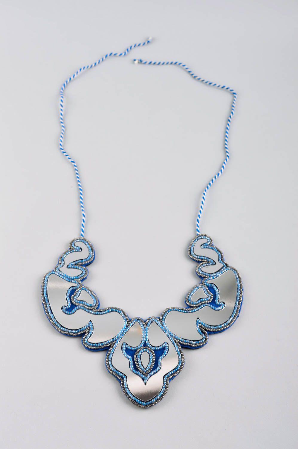 Damen Halskette handmade Collier aus Rocailles massives Frauen Accessoire foto 5