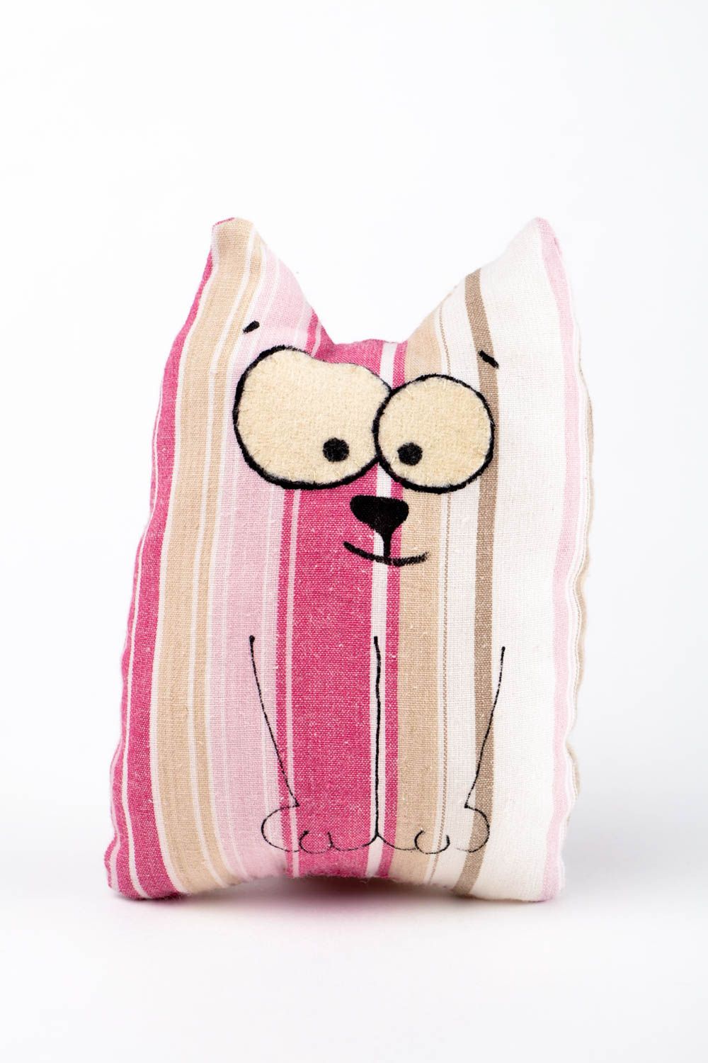 Handmade textile cute toy unusual cat stylish toy interior decor ideas photo 3