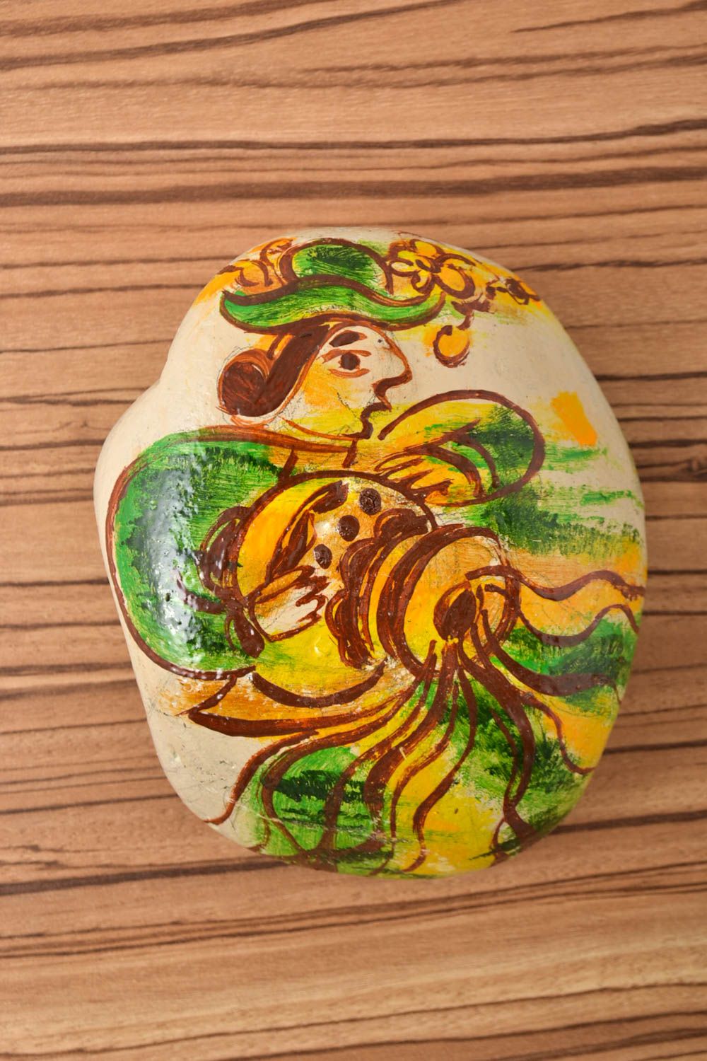 Beautiful handmade painted pebble decorative sea stone small gifts for decor photo 1