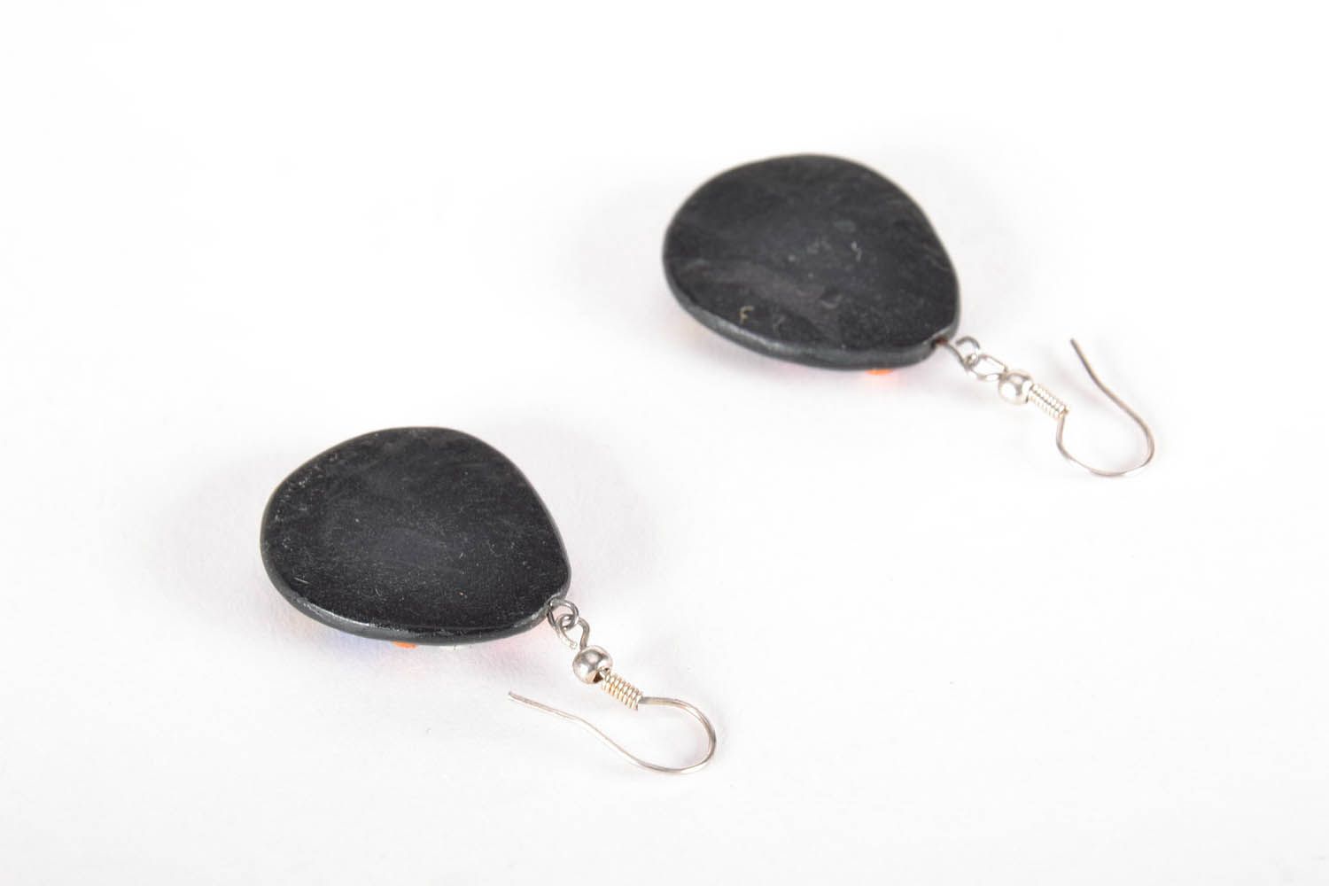 Long pendant-earrings made of polymer clay photo 2