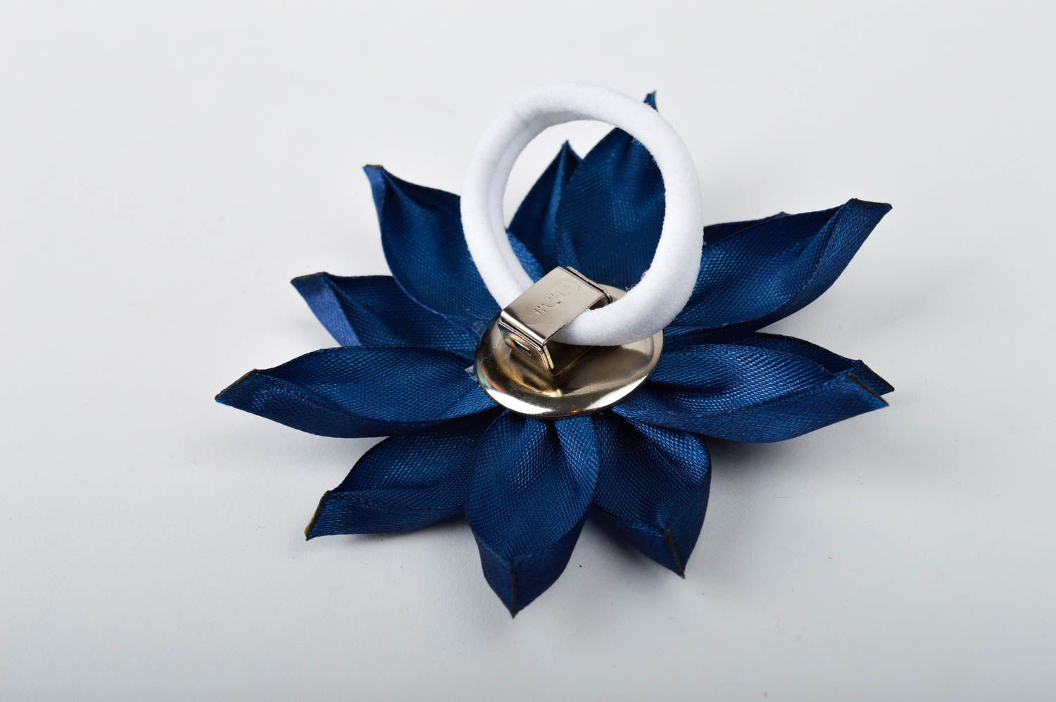 Goma de pelo hecha a mano regalo original accesorio para niñas de color azul foto 5