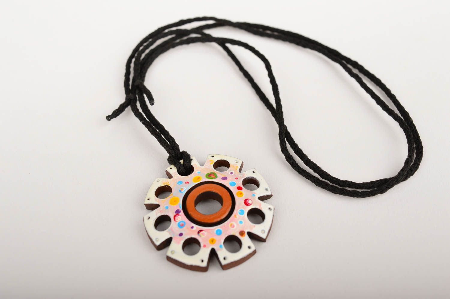 Handmade pendant clay pendant for women gift ideas designer clay jewelry photo 3