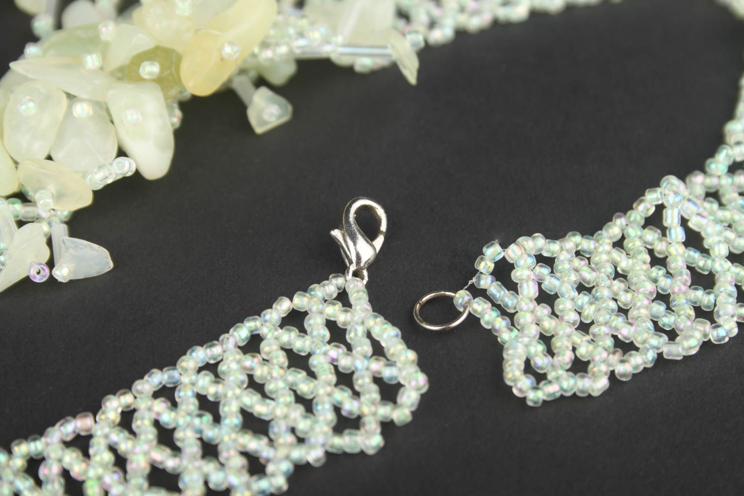 Unusual handmade beaded necklace woven bead necklace artisan jewelry designs photo 5