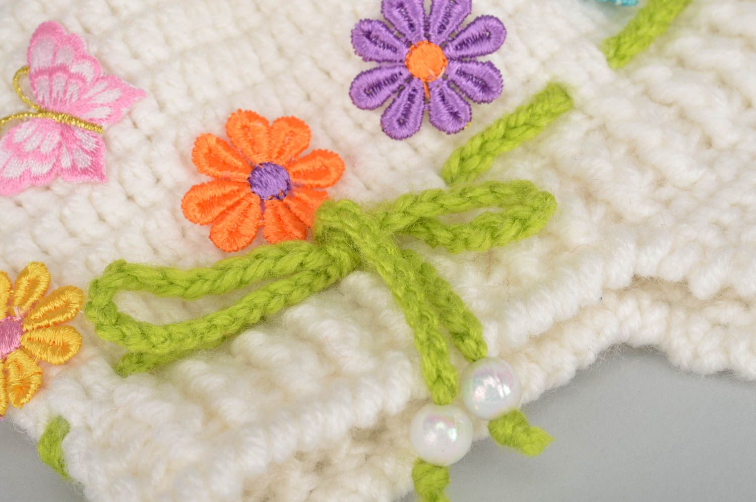 Gorro infantil tejido con agujas ropa para niñas hecha a mano accesorios de moda foto 4