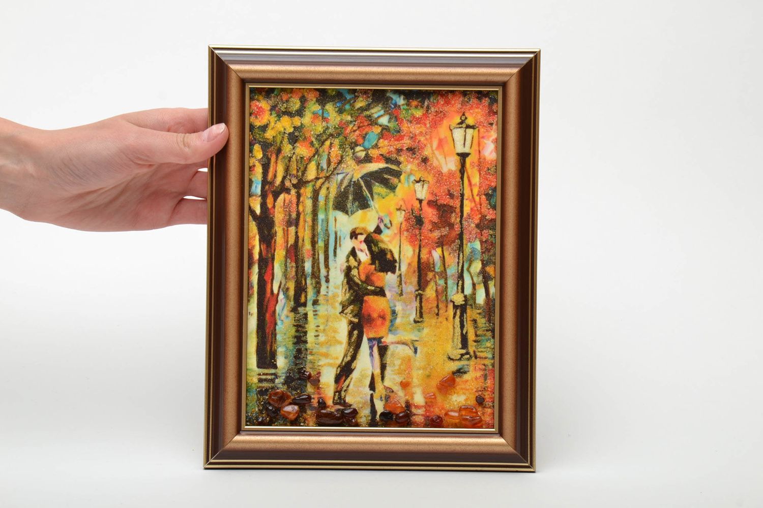 Картина на стену янтарная Осенний поцелуй фото 5