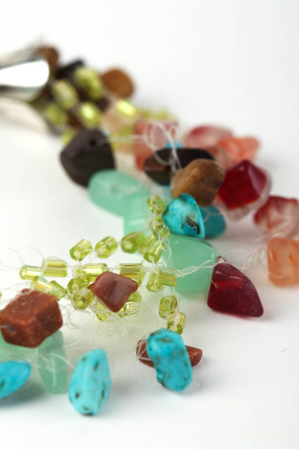 Handmade gemstone bead bracelet with multicolor beads for girls photo 3