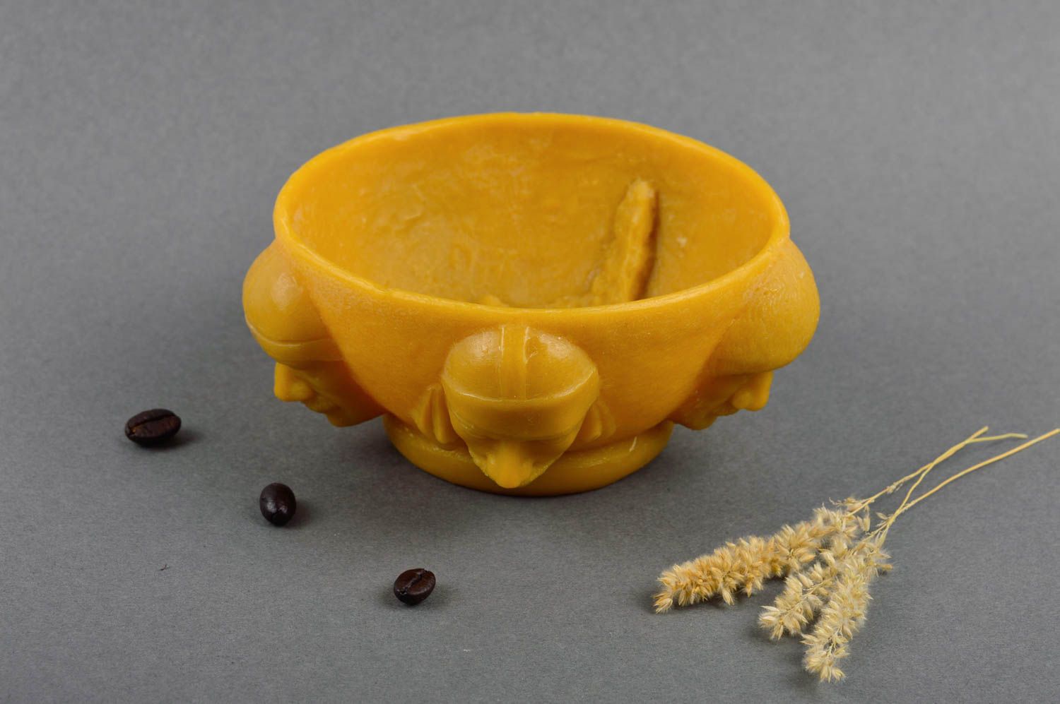Handmade runde Schüssel aus Bienenwachs Öko Geschirr Küchen Deko mit Muster foto 1