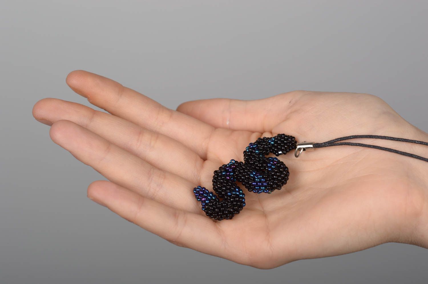 Porte-clefs original fait main serpent bleu en perles de rocaille Petit cadeau photo 5