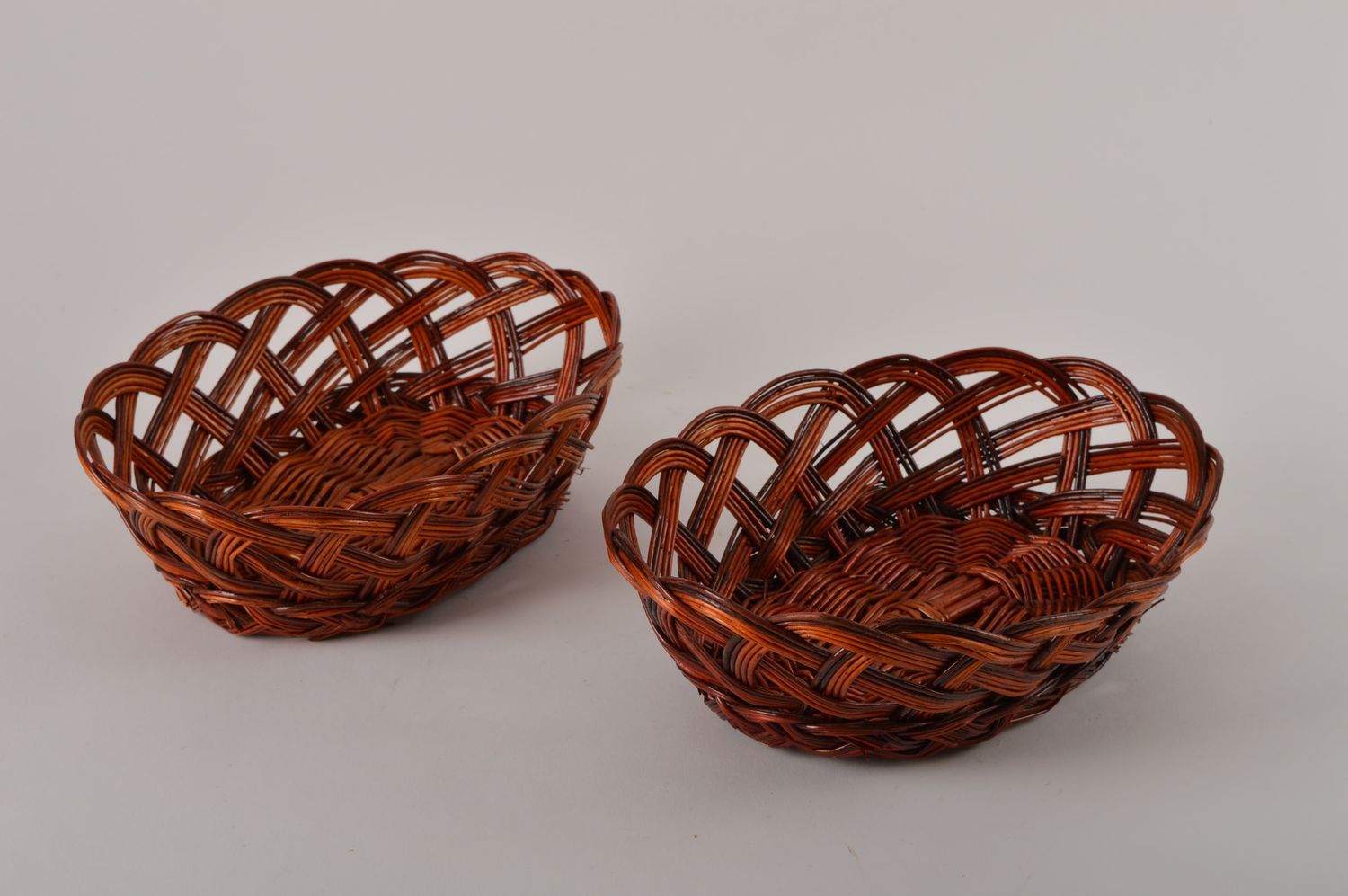 Handmade designer wooden baskets 2 stylish baskets for bread kitchen accessory photo 2