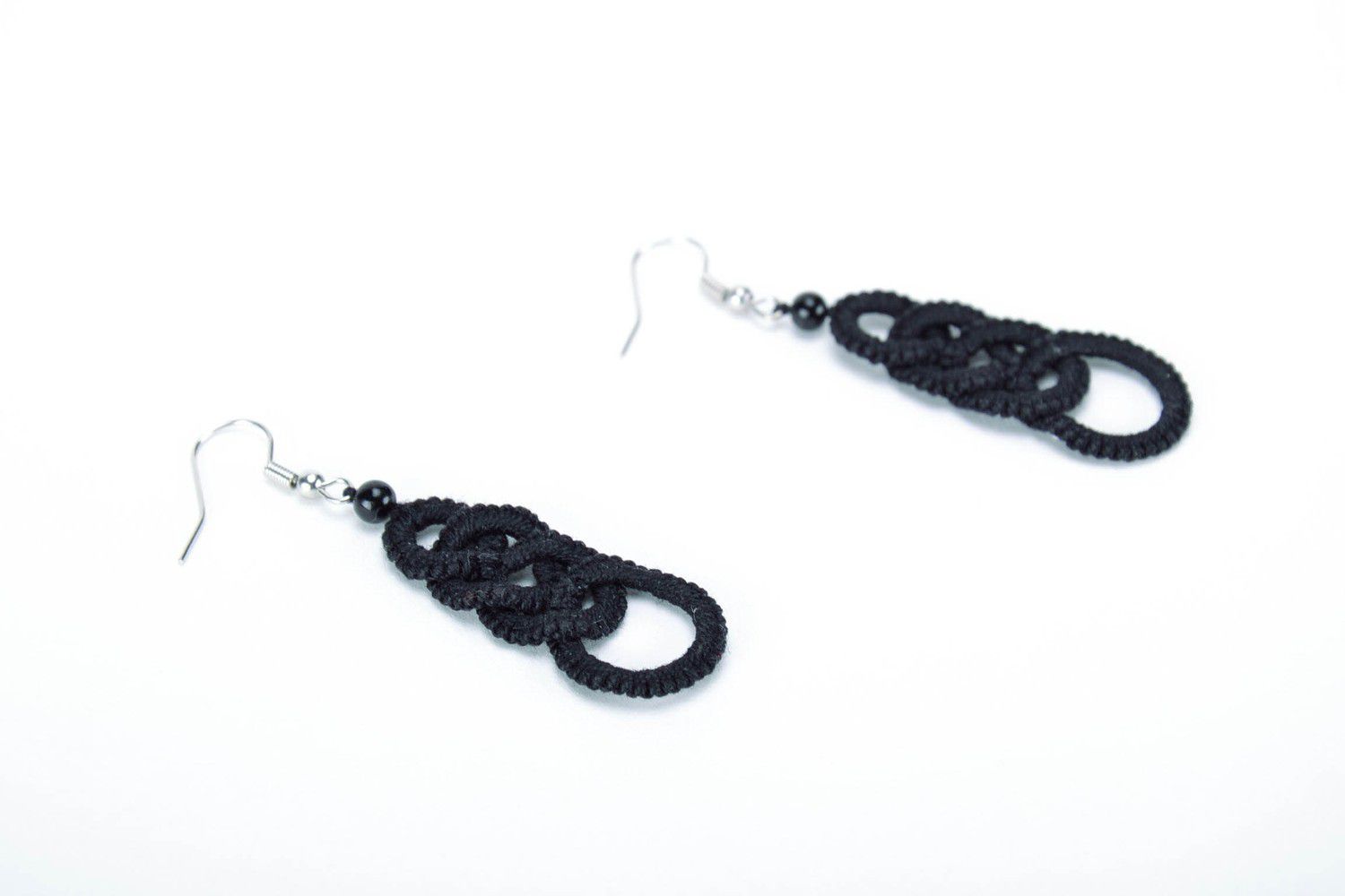 Earrings made from cotton lace Chains photo 2