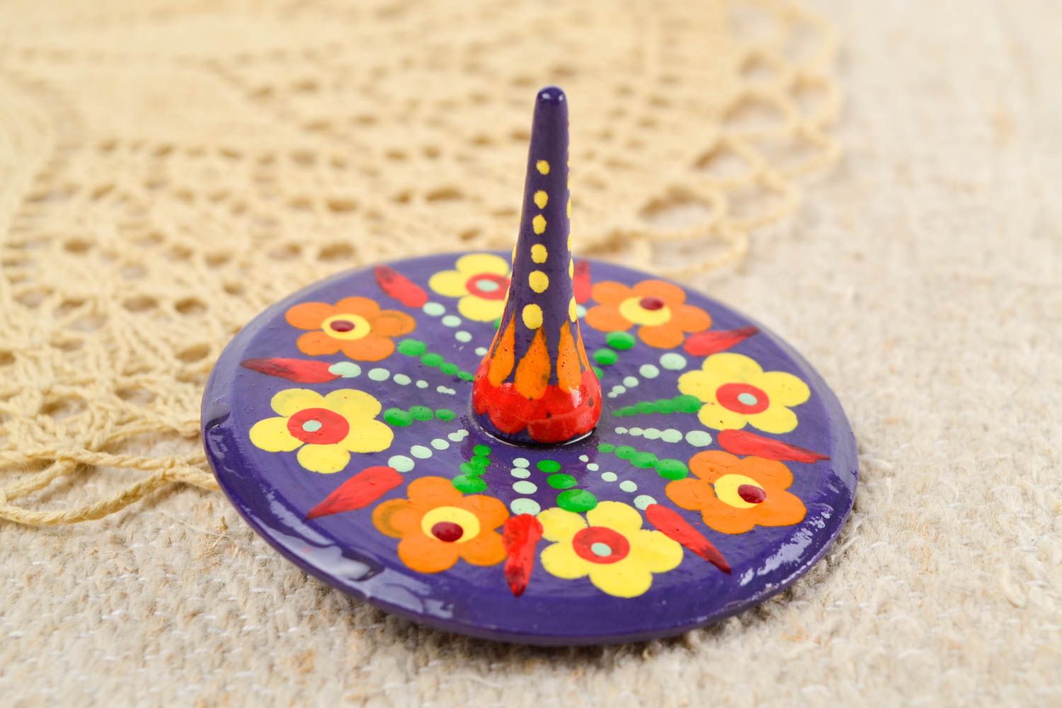 Beautiful handmade wooden toy spinning top childrens toys handmade spin top photo 1