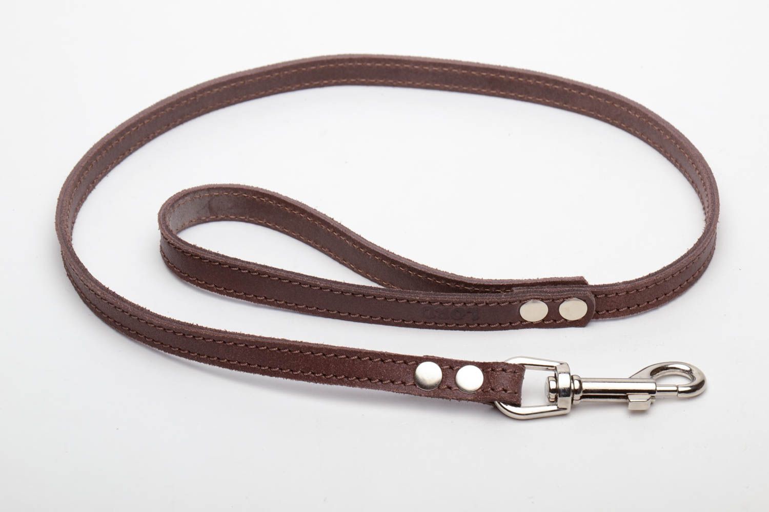 Brown leather leash photo 2