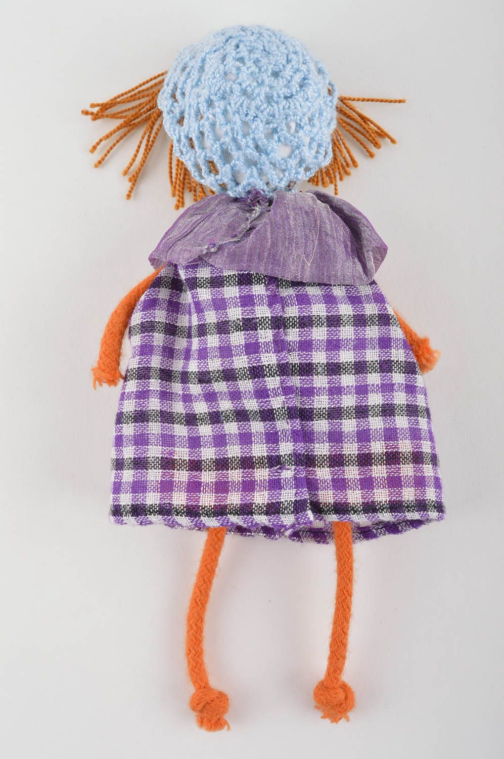 Кукла ручной работы кукла из ткани мягкая кукла в сиреневом наряде красивая фото 3