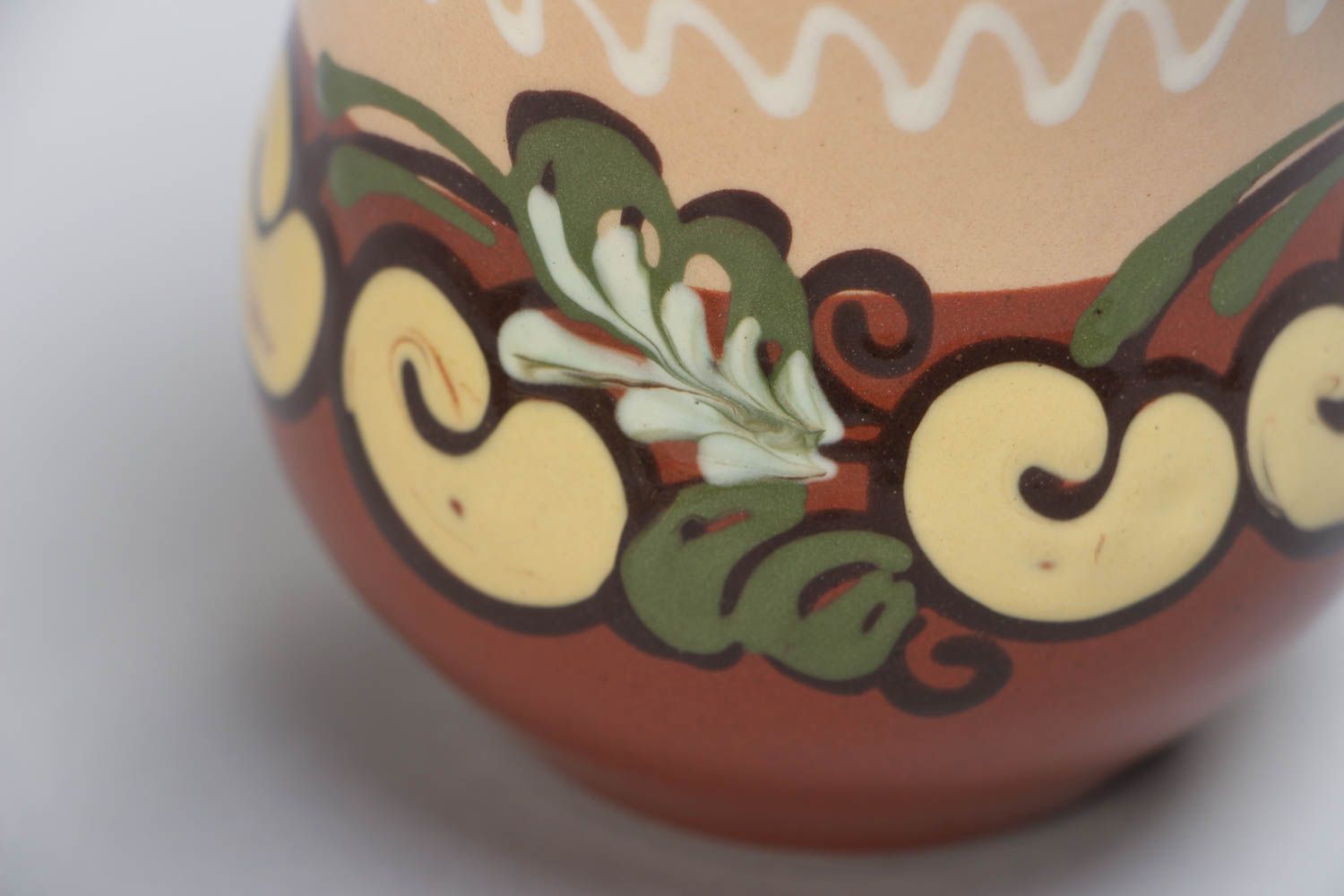 8 oz coffee Mexican cup with painted floral pattern 0,65 lb photo 3