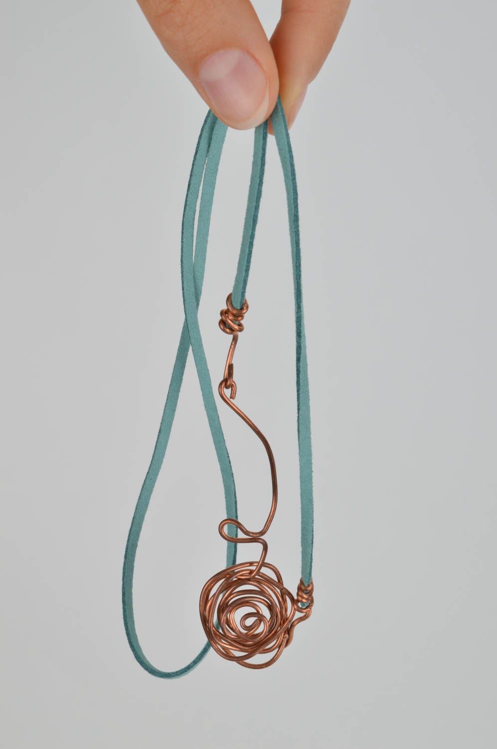 Collar hecho a mano de cobre elegante bisutería de moda accesorio para mujeres foto 4