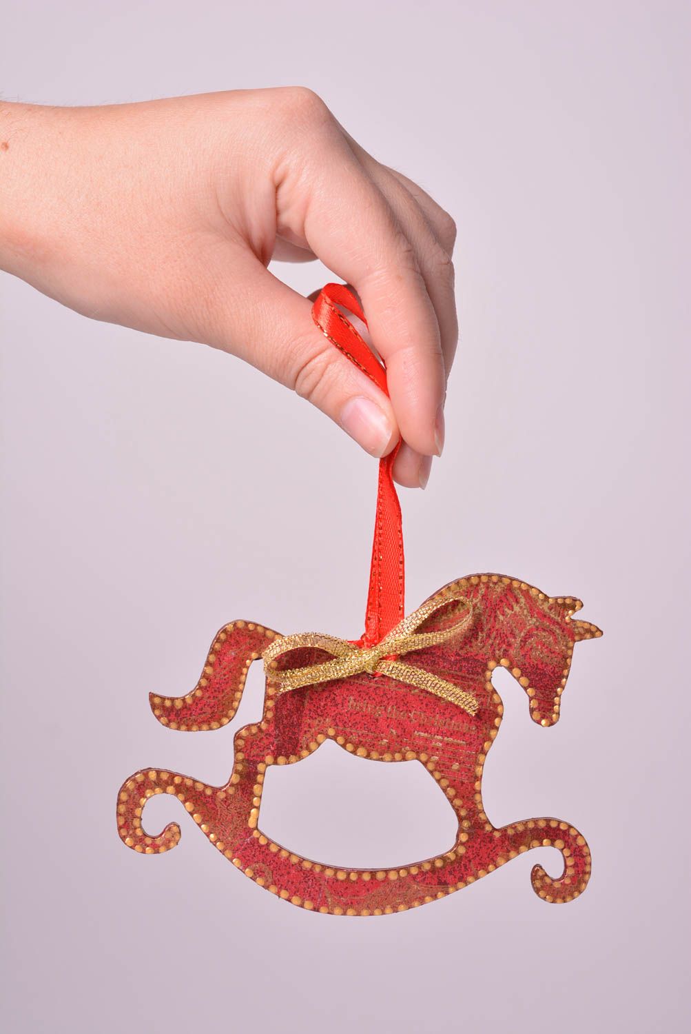 Decoración navideña hecha a mano elemento regalo original decorativo Caballo foto 2