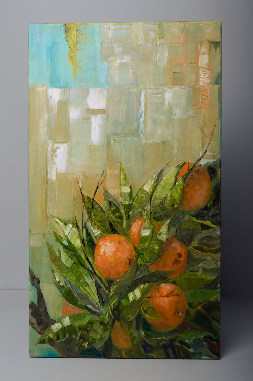 Gemälde mit Ölfarben Apfelsinen foto 1