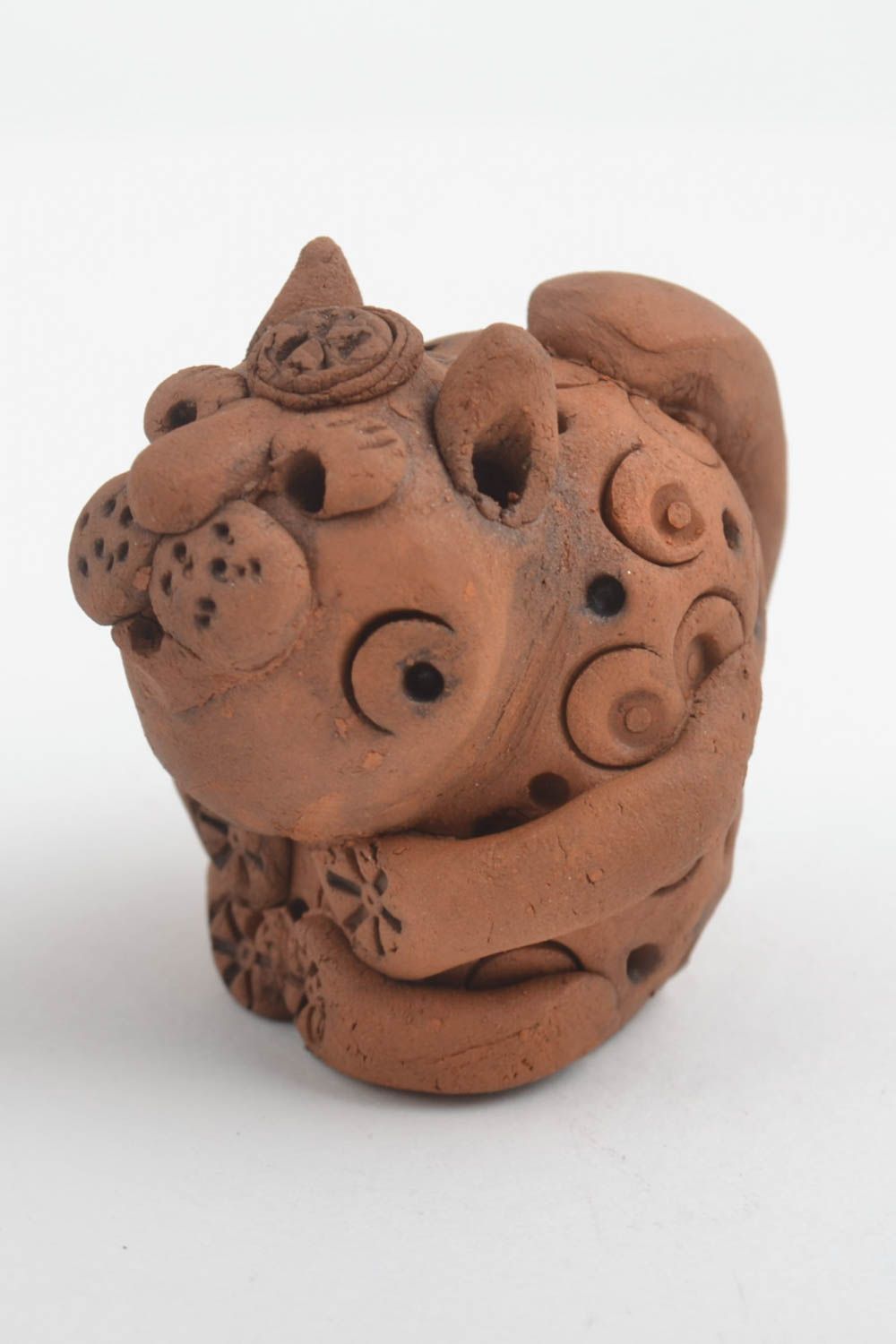Figurina fatta a mano in ceramica animaletto divertente souvenir di terracotta foto 5