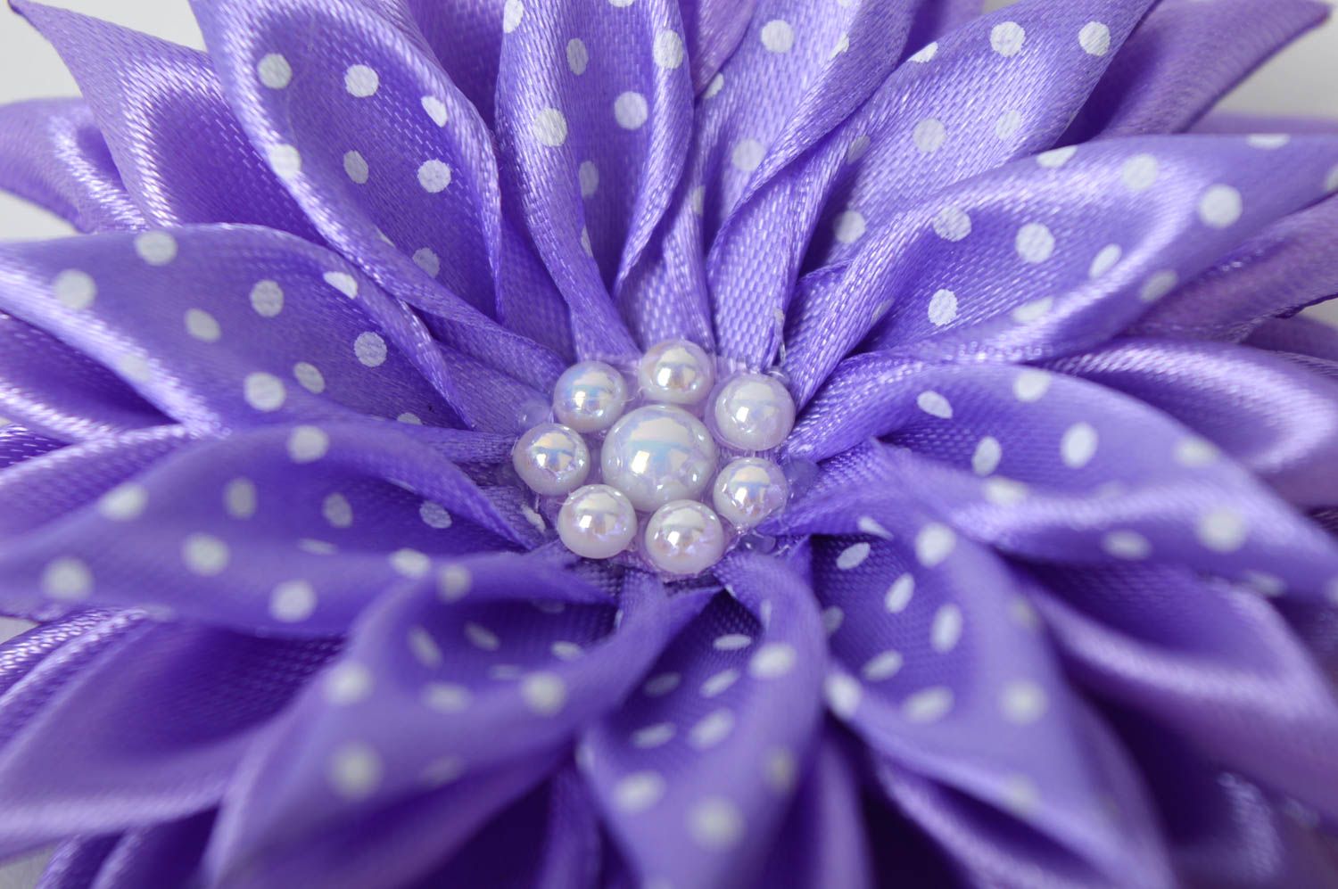 Handmade lila Haarspange Blume Damen Modeschmuck Accessoire für Haare stilvoll foto 5