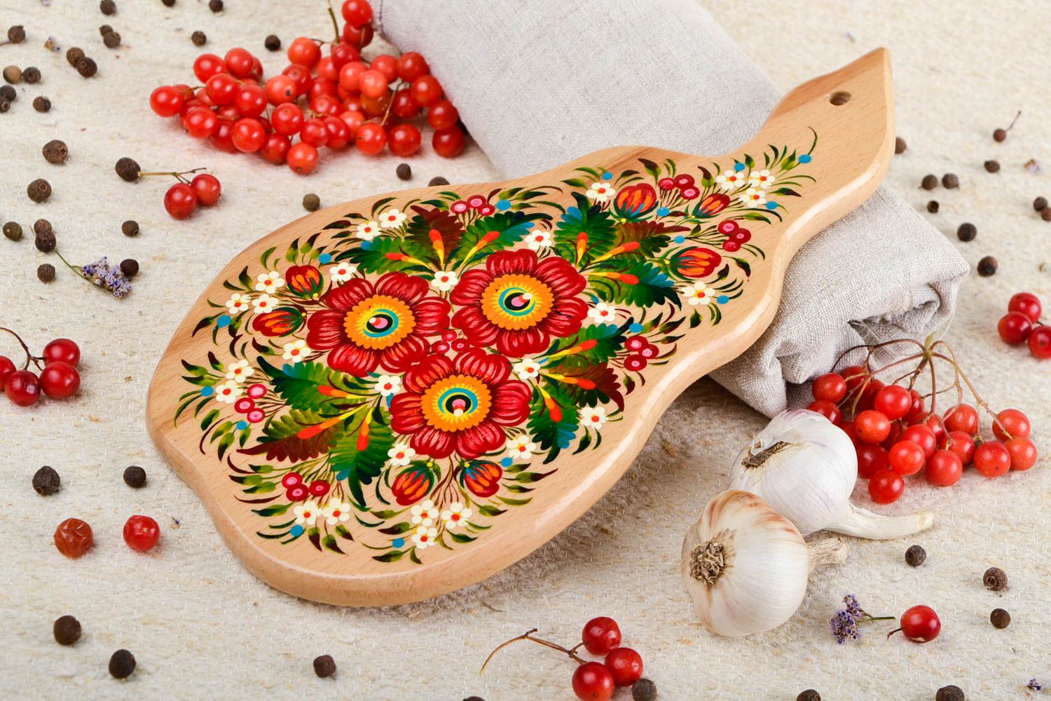 Tabla de cortar  decorada hecha a mano accesorio de cocina souvenir original foto 1