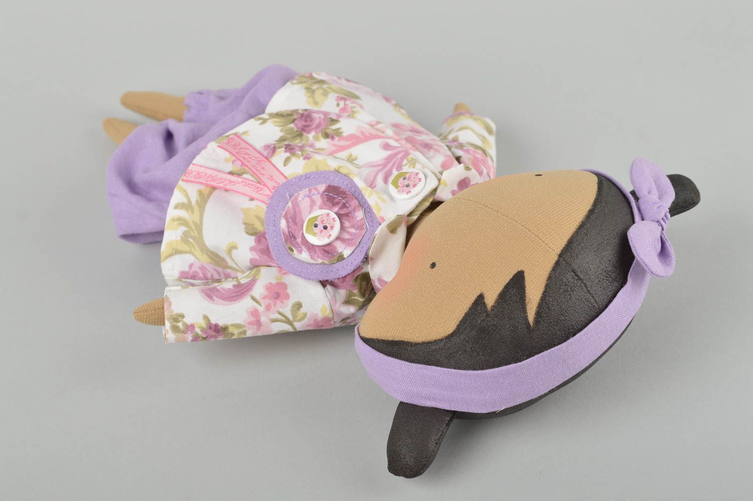 Puppe aus Stoff handgemacht Kinder Spielzeug originell Deko für Zimmer bunt foto 5