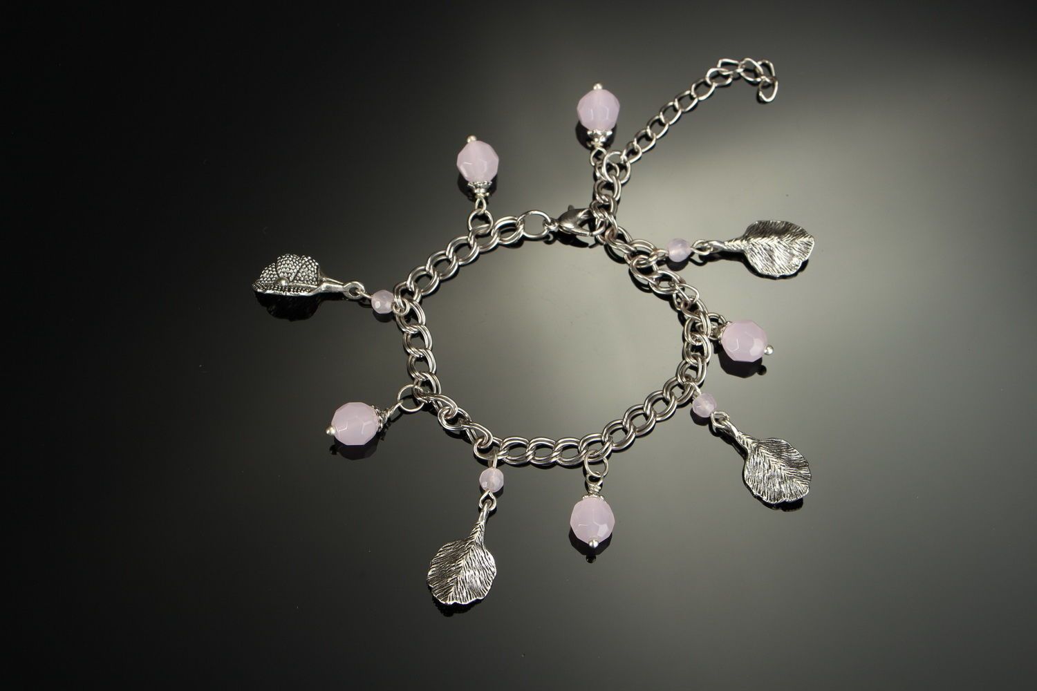 Bracelet avec quartz rose fait main photo 3