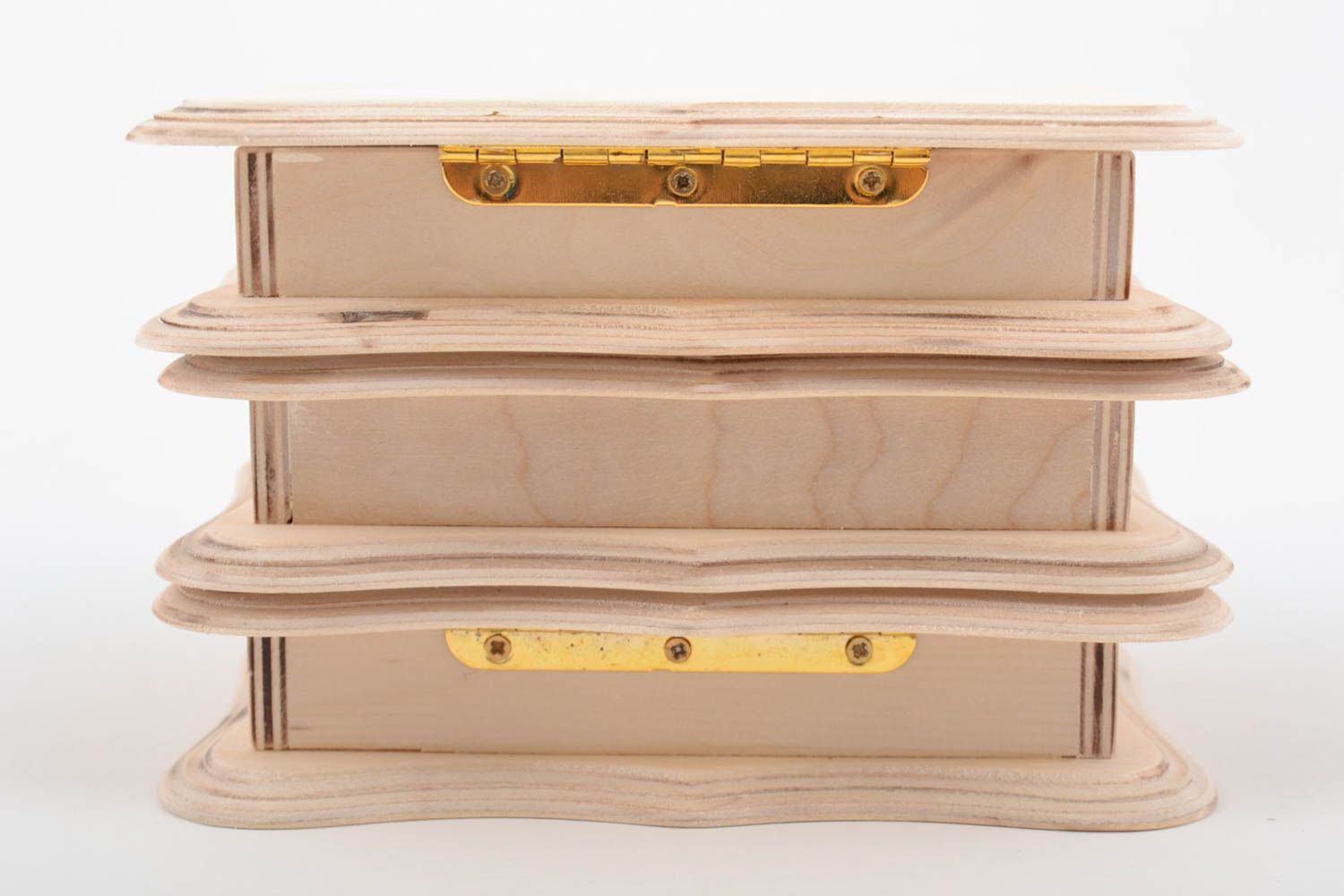 Boîtes en bois brut faites main originales à décorer et serviettage 3 pièces photo 2
