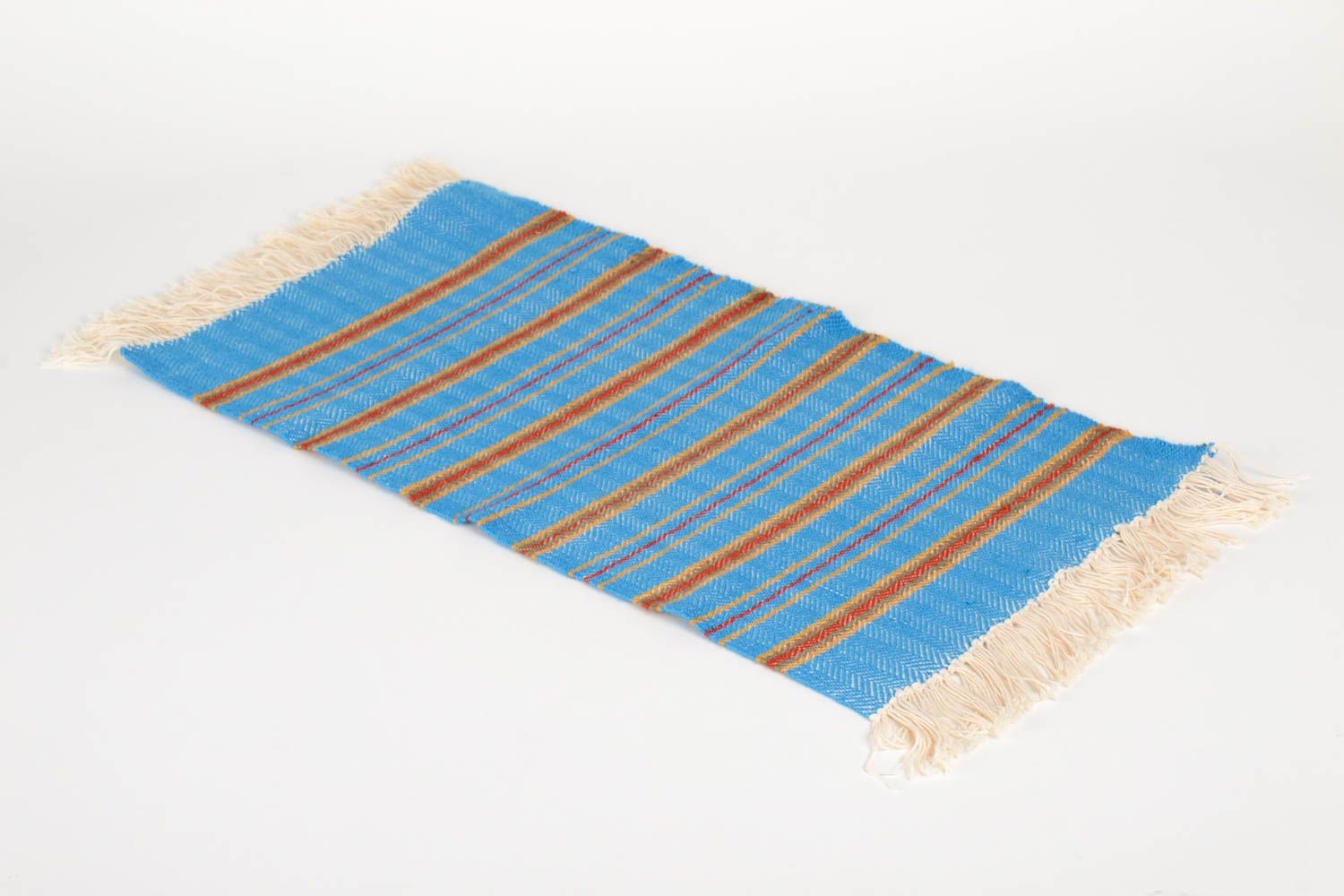 Handmade blauer kleiner Teppich schöner Wohnen Teppich Wohn Accessoire  foto 3