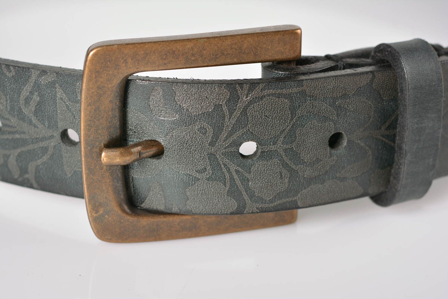 Cinturón de cuero hecho a mano original ropa masculina accesorio de moda foto 2