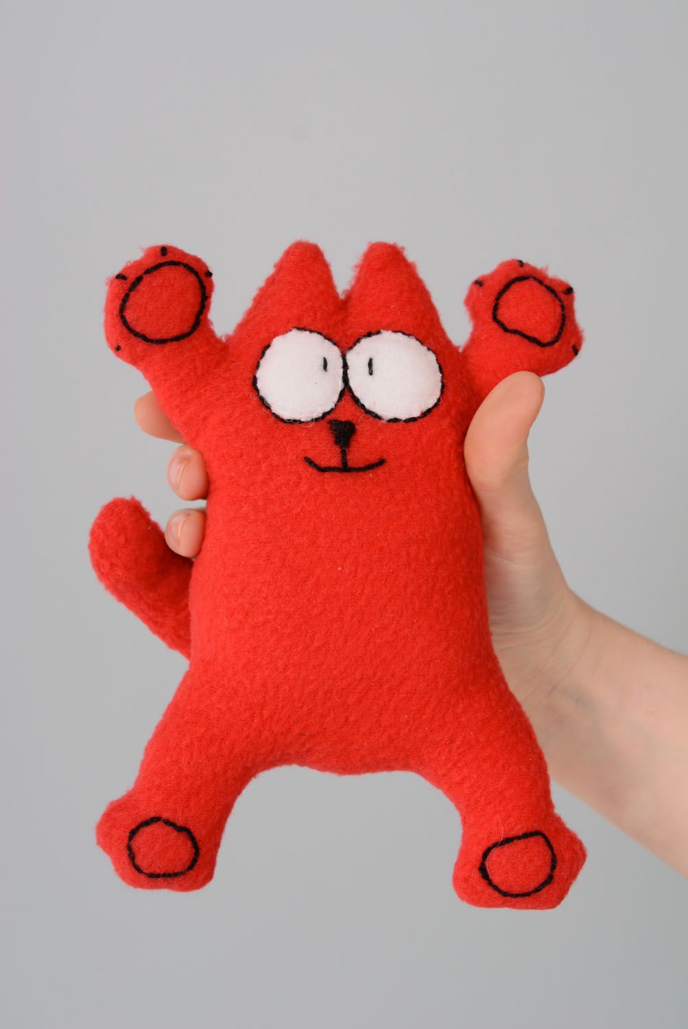 Peluche en tissu polaire Chat rouge photo 4