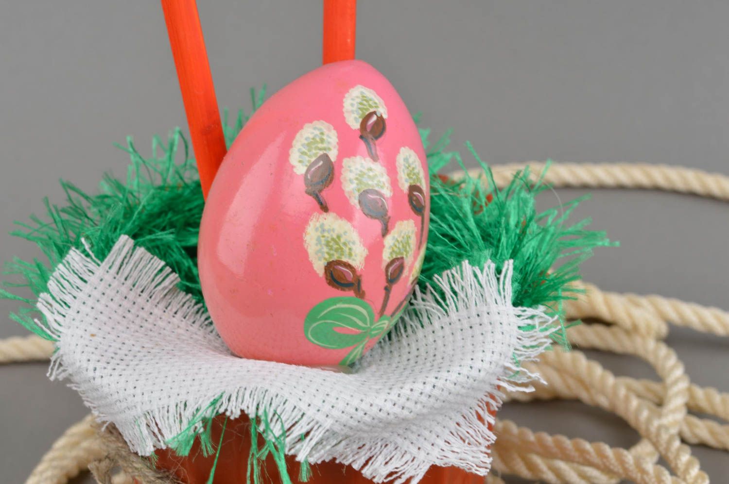 Juguete artesanal hecho a mano decoración de Pascua regalo original gallina  foto 4