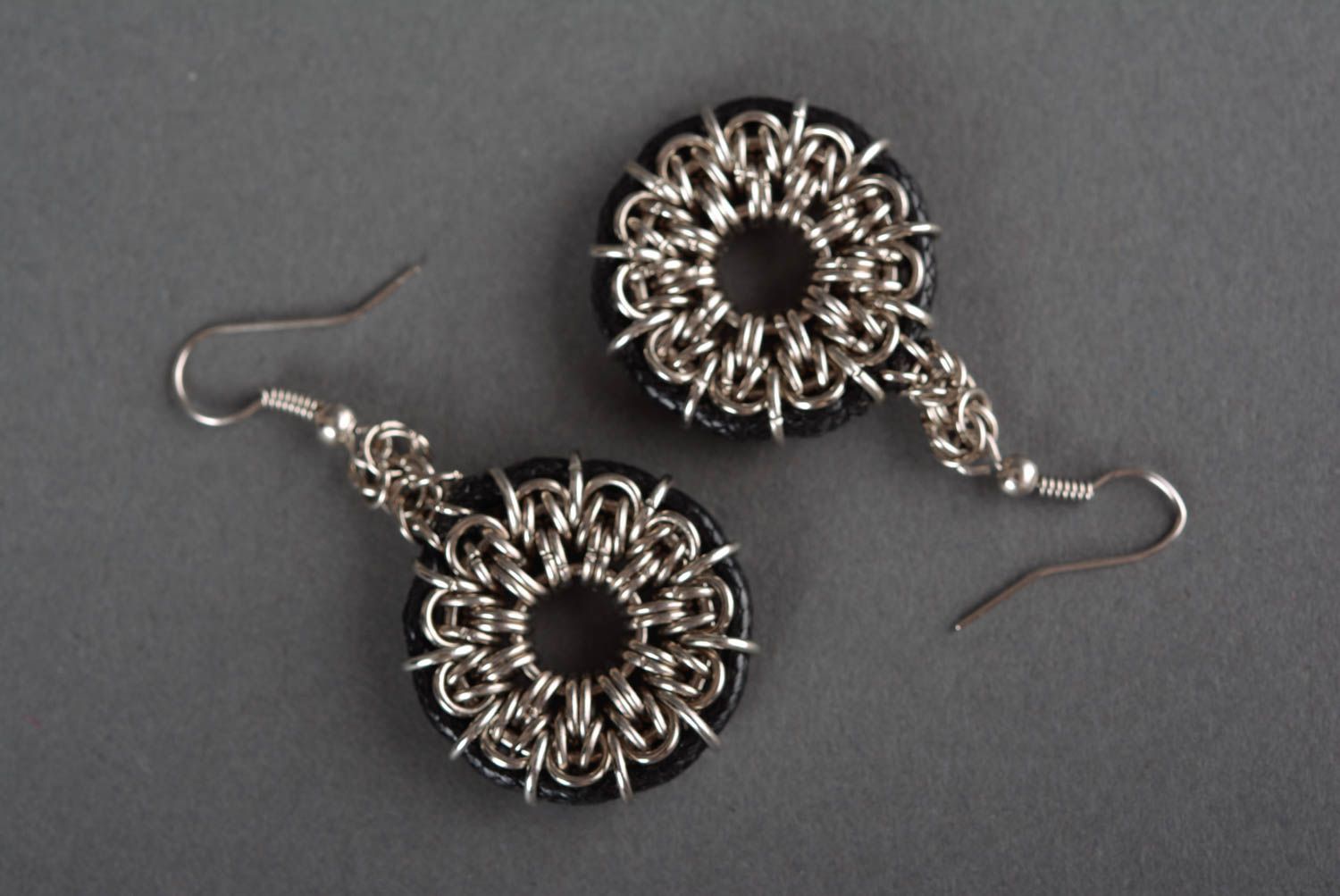 Handmade metal jewelry metal earrings metal pendant handmade accessories photo 3