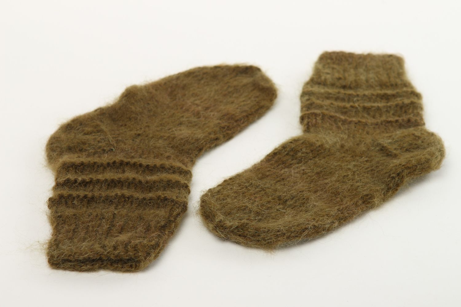 Handmade braune gestrickte Socken Accessoires für Frauen Damen Wollsocken foto 3