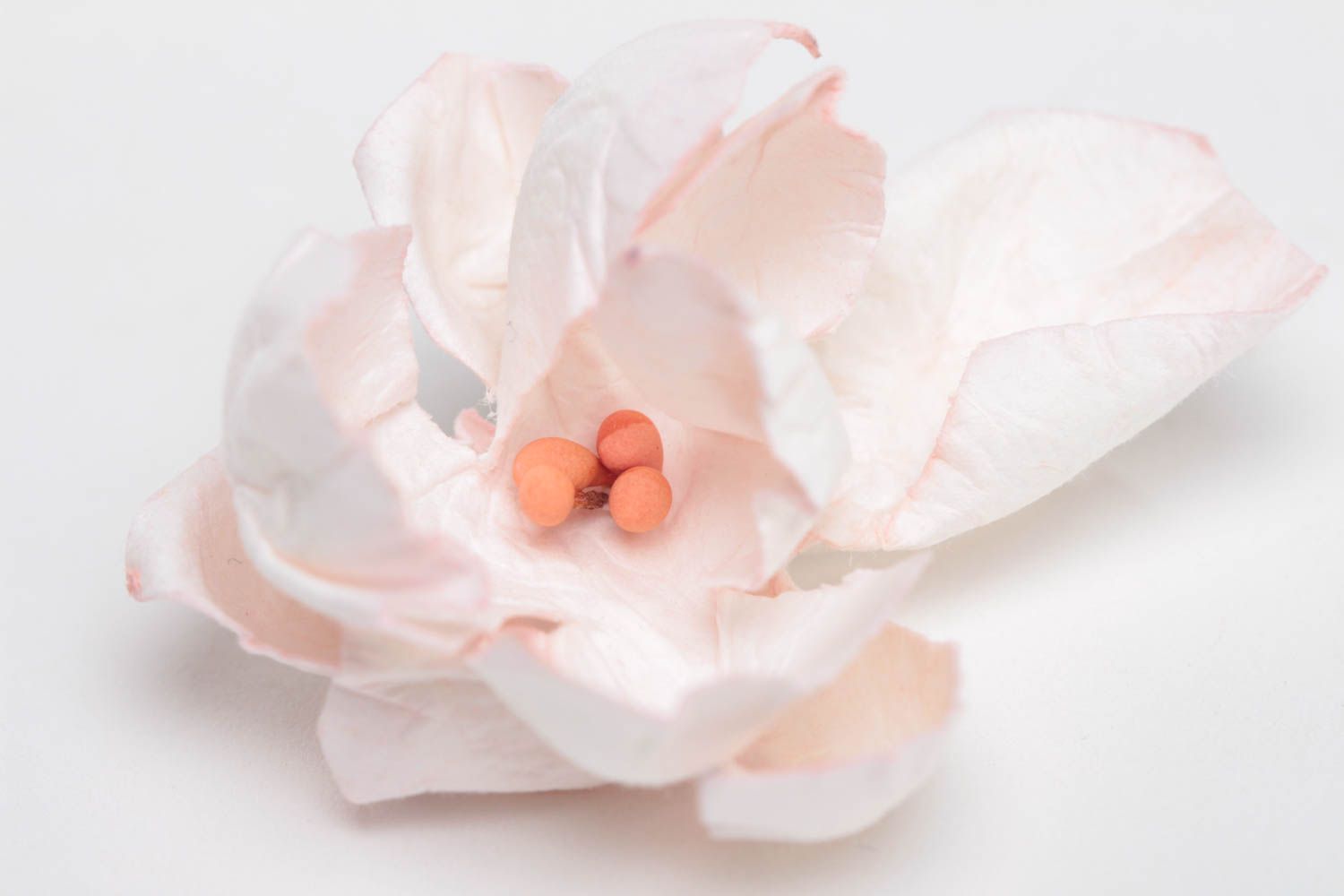 Small pink handmade designer scrapbooking paper flower for creative work photo 2