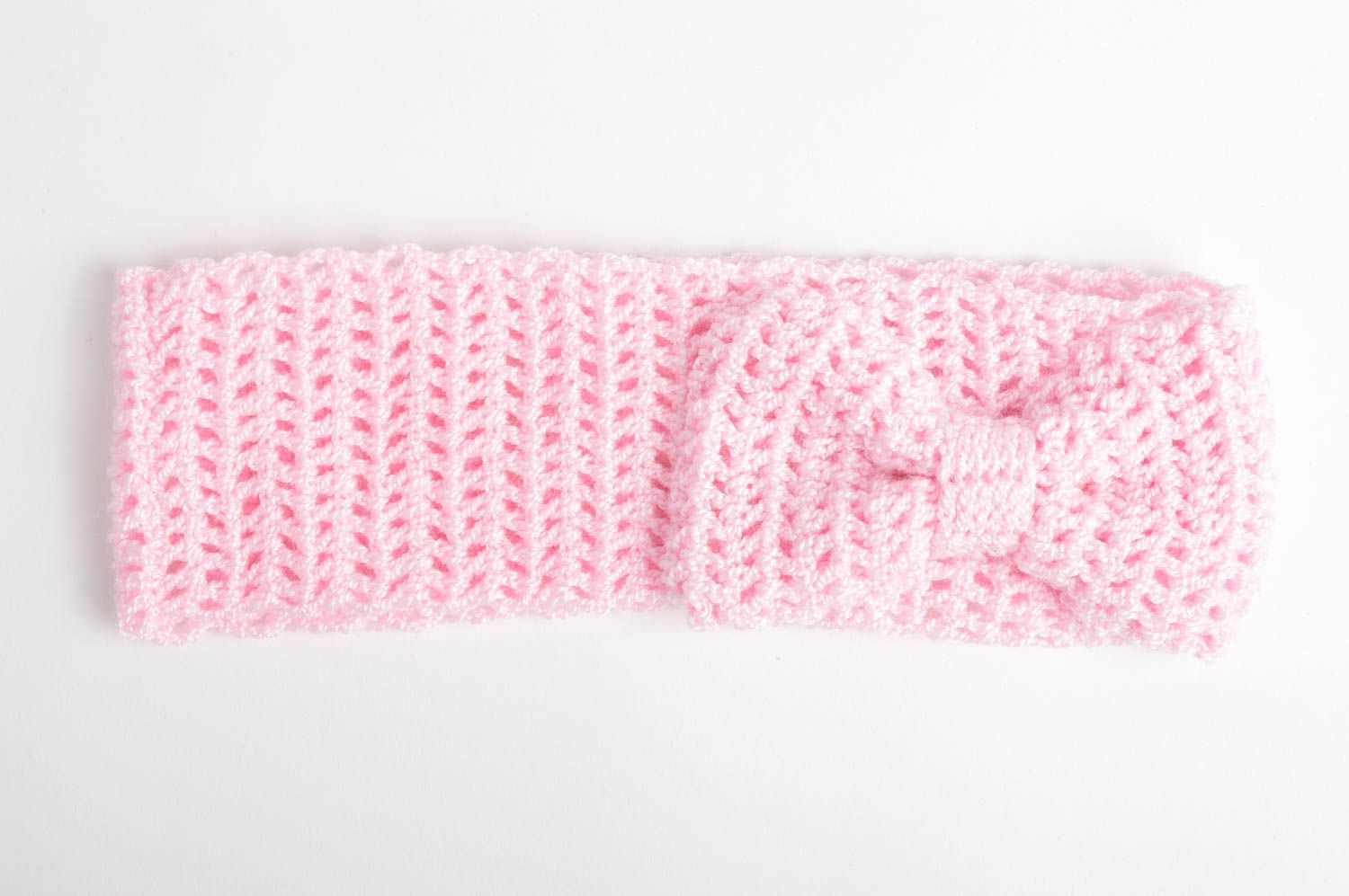 Handmade pink headband for kids unusual hair accessory stylish headband photo 3
