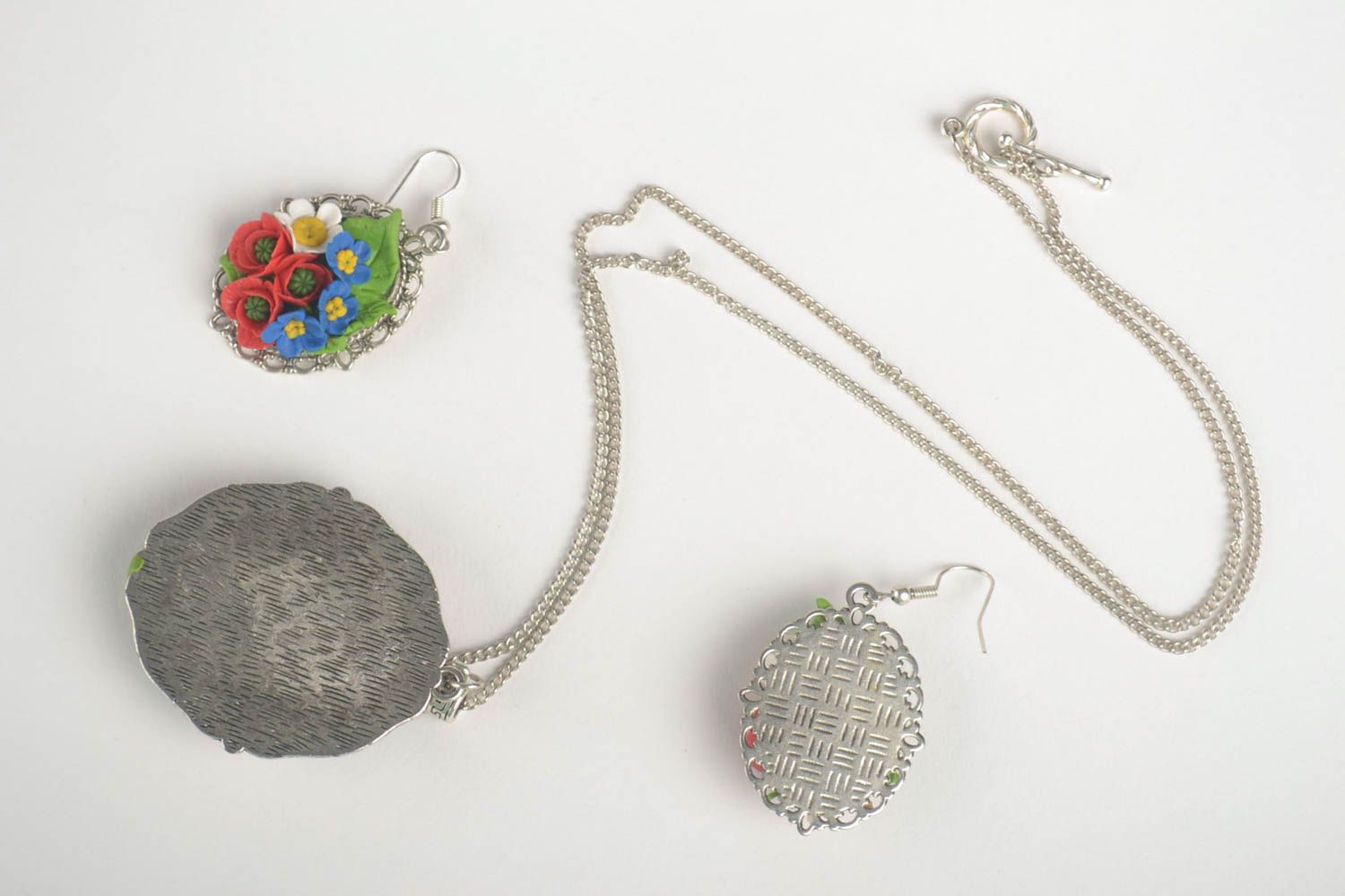Handmade accessories cold porcelain earrings and pendant designer bijouterie photo 3