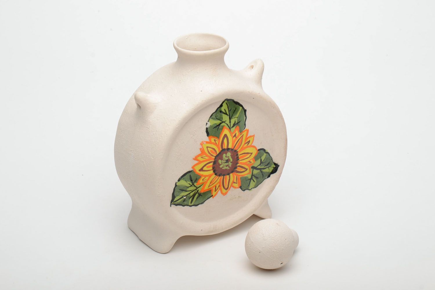 Decorative ceramic bottle Sunflower photo 4