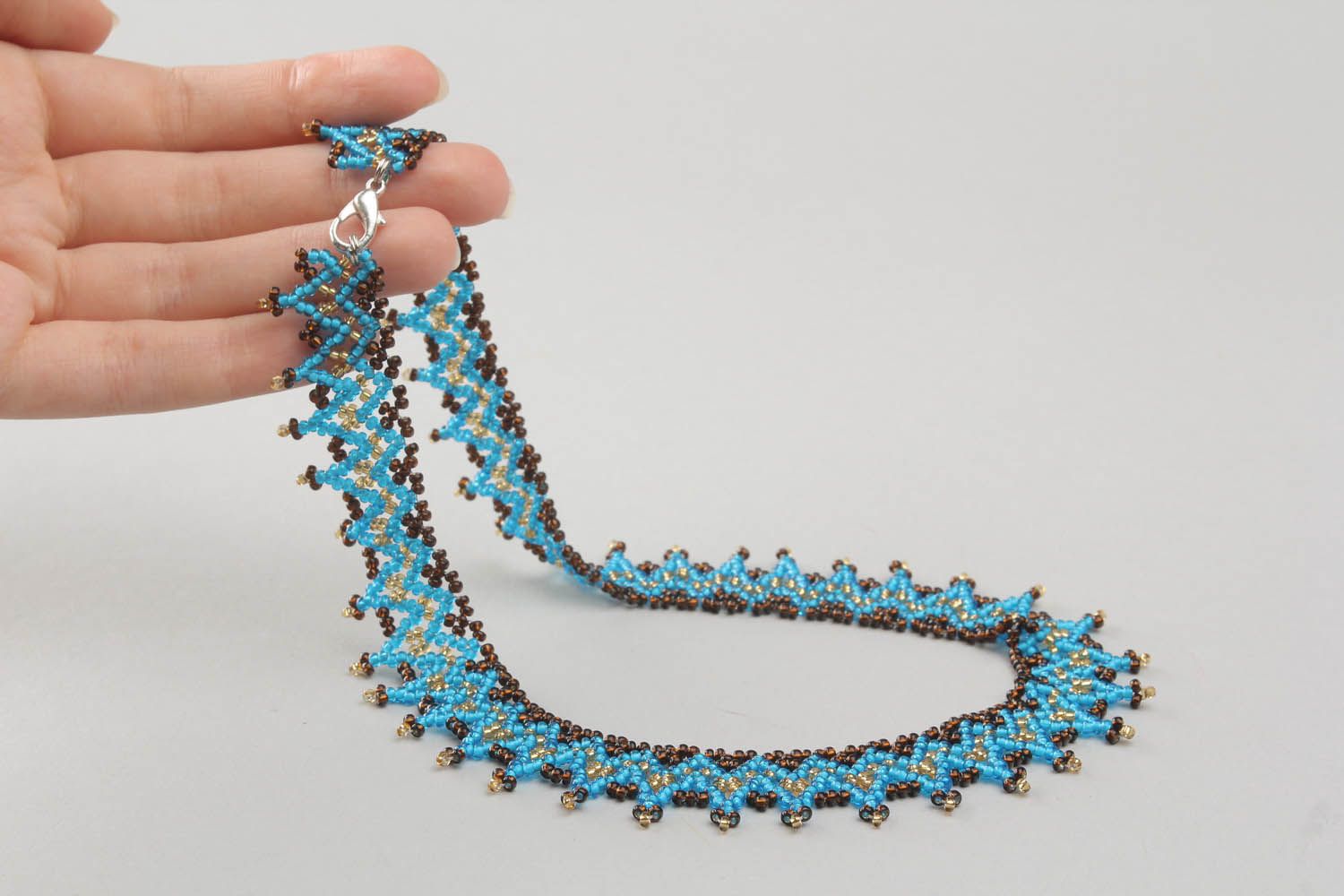 Handmade Czech bead necklace photo 2