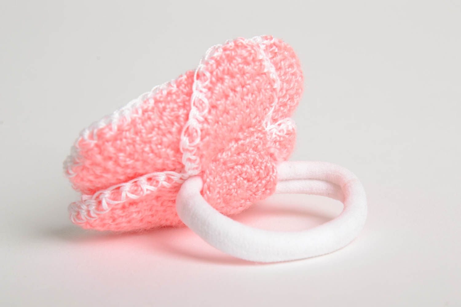 Unusual handmade crochet scrunchie flower hair tie designer hair accessories photo 4