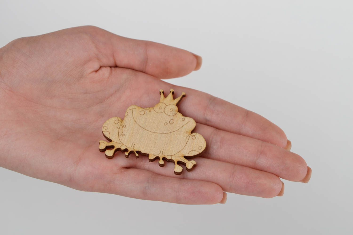 Handmade Figur zum Bemalen Frosch Holz Rohling Miniatur Figur lustig schön foto 2