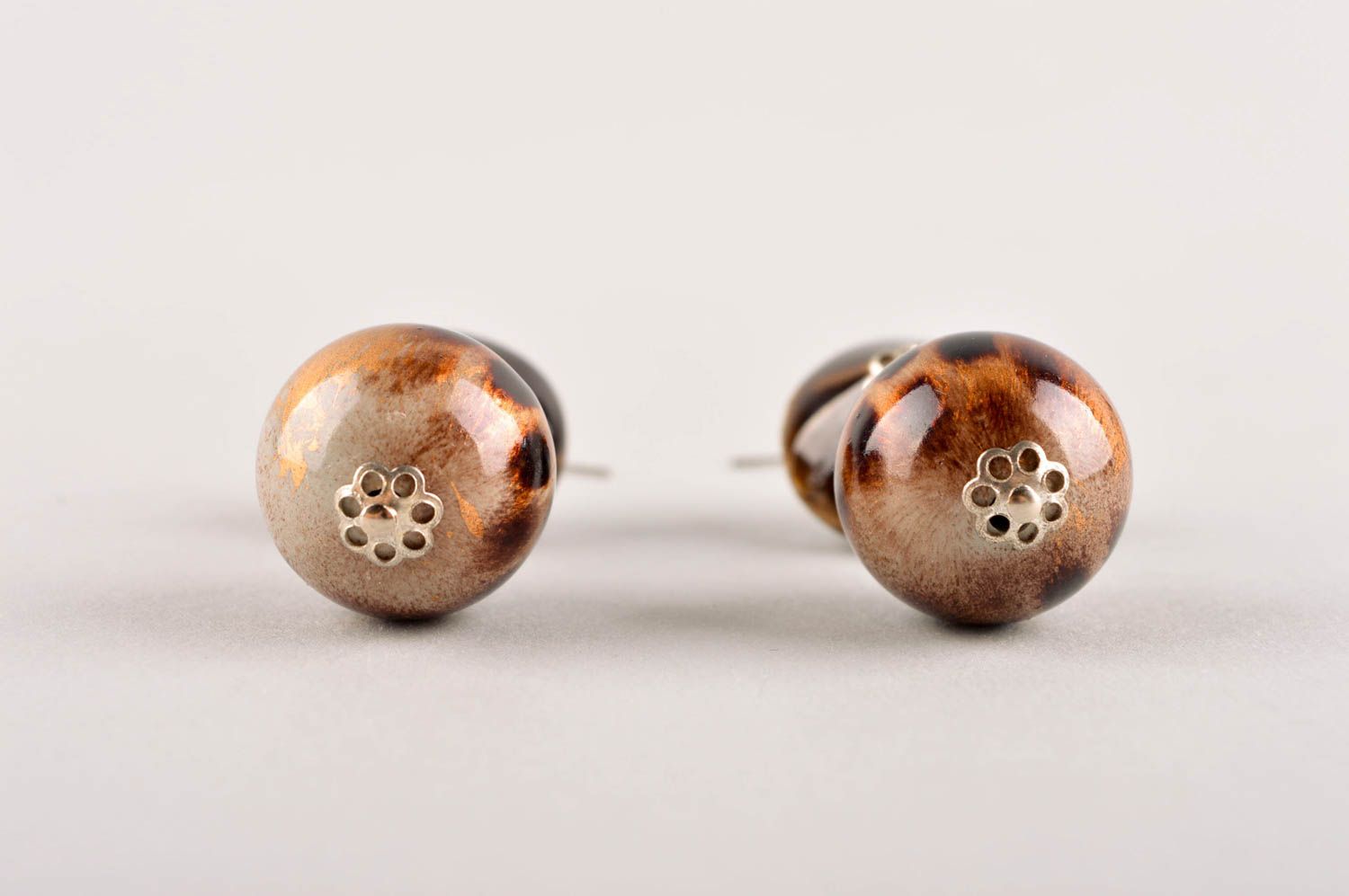 Designer stones earrings metal handmade accessories unique present for her photo 4
