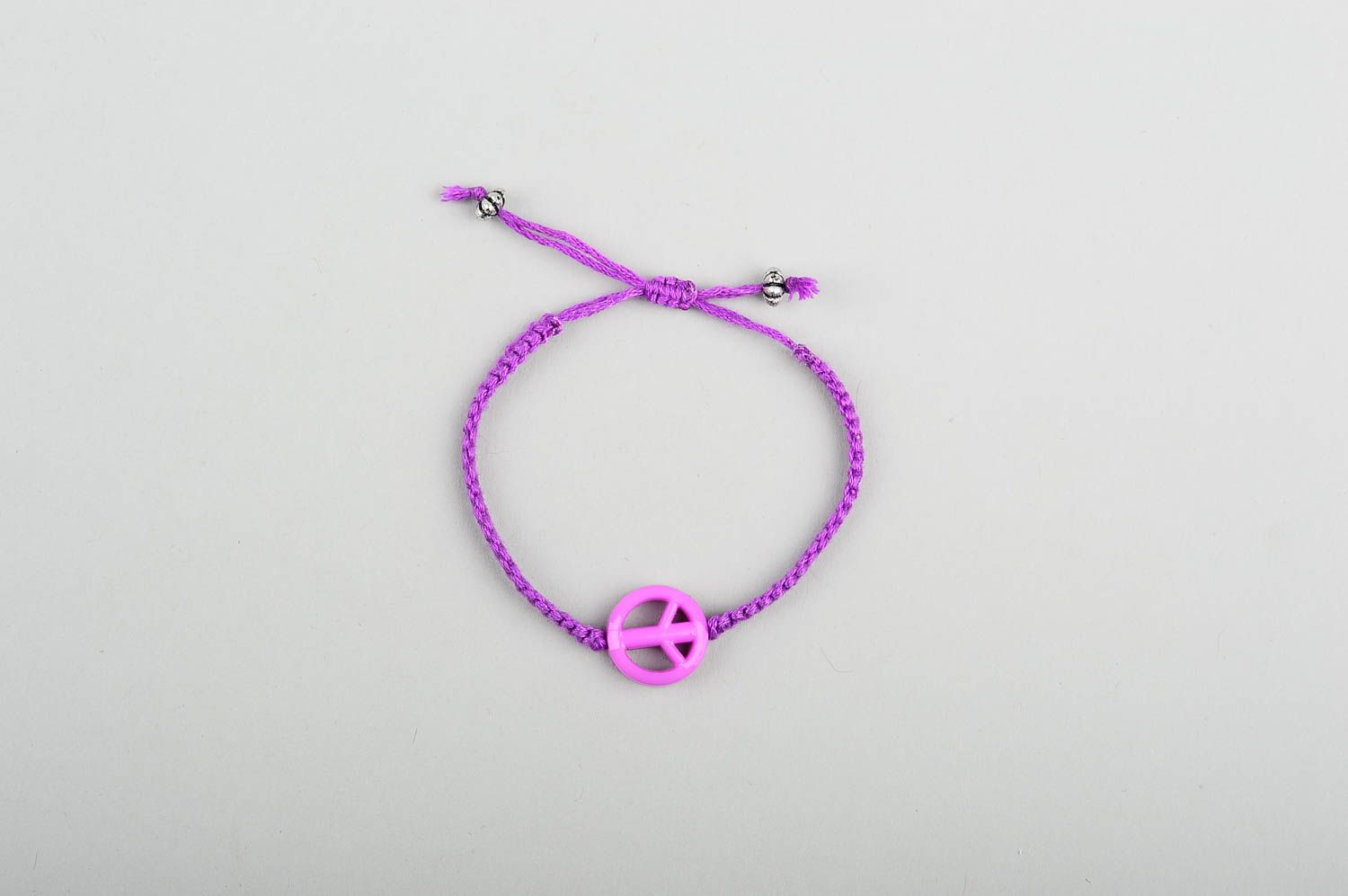 Handmade designer bright bracelet unusual textile bracelet lilac bracelet photo 1