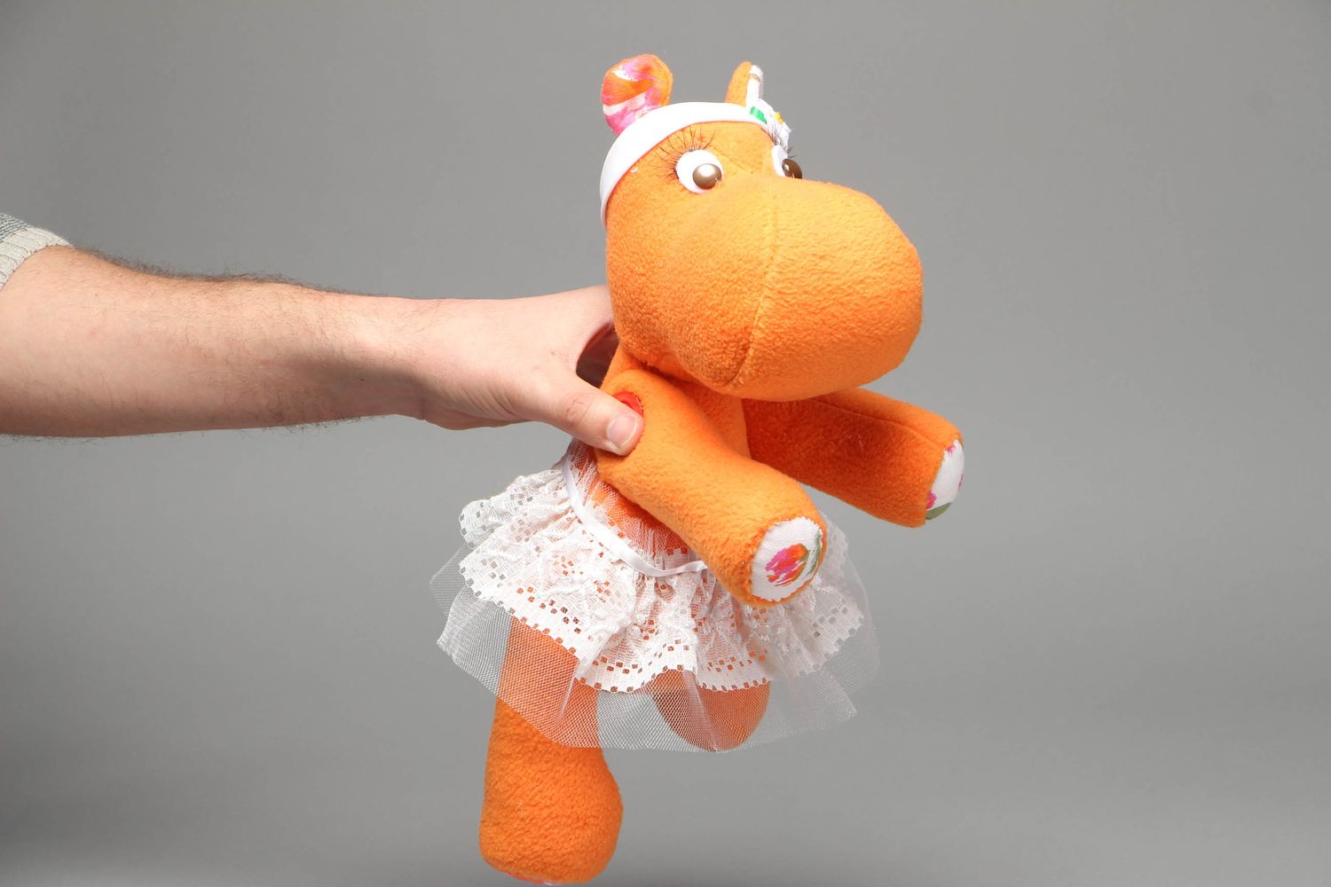 Handmade soft toy Hippo Ballerina photo 4