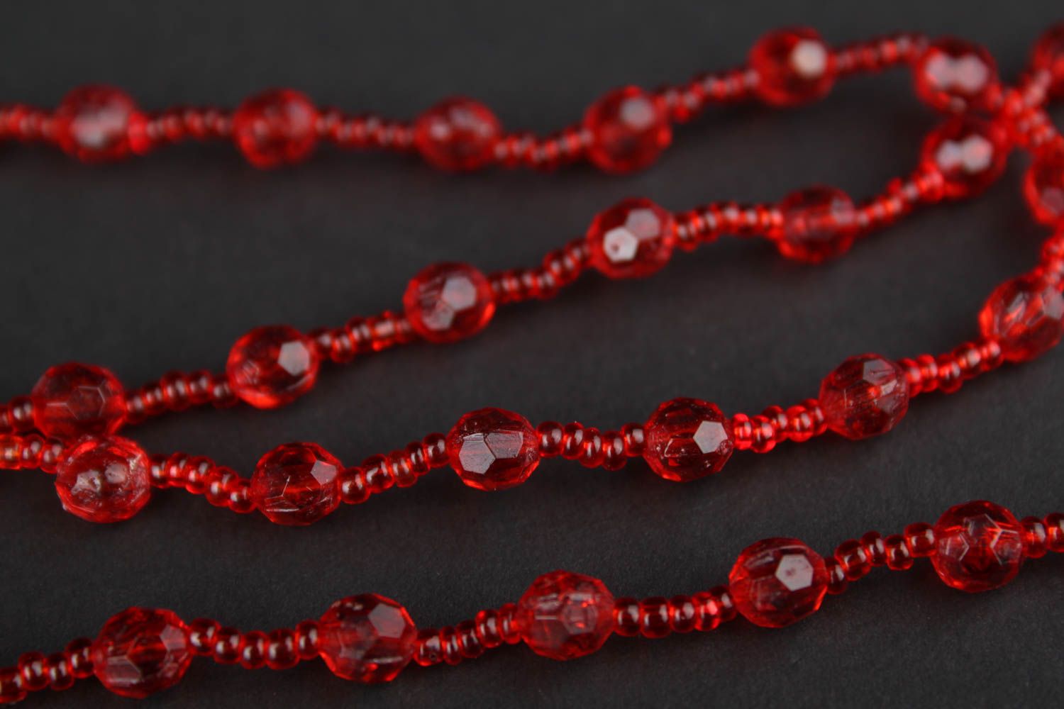 Handmade designer necklace unusual stylish jewelry red festive necklace photo 10